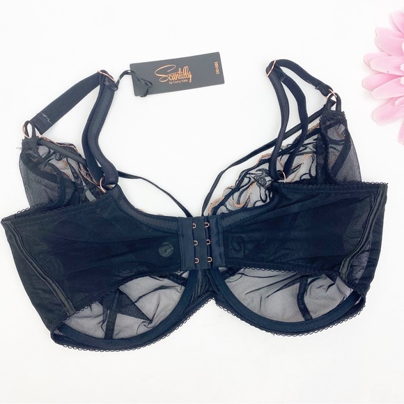 Scantilly By Curvy Kate Fascinate Plunge Bra Black Lace 38L - Picture 4 of 16